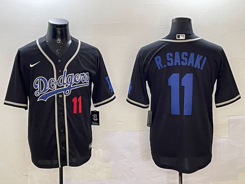 Men Los Angeles Dodgers #11 R.Sasaki Black Fashion Game 2025 Nike MLB Jersey style 14->los angeles dodgers->MLB Jersey